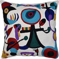 Picasso Inspired Decorative Pillow Cover Hand Embroidered Abstract Toss Pillows Farmhouse Chair Cushion Contemporary Pillowsham Mid-Century Chair Cushions Wool Size 18x18-Ruum Studio Home