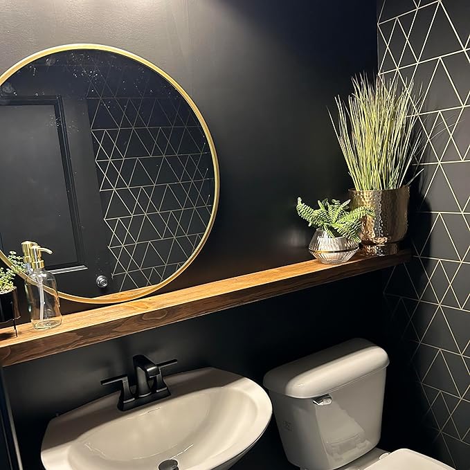 joelsantiques 60 Inch Wooden Floating Shelves for Wall - 60x6x2 in - Made of Natural Wood - Long Heavy Duty Rustic Wall Shelves for Bedroom - Perfect for Living Room, Kitchen - Medium Brown-Ruum Studio Home