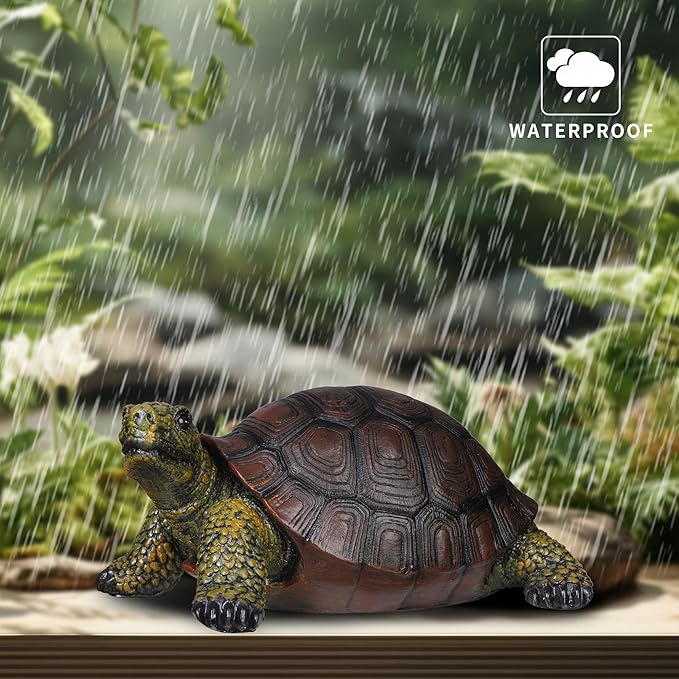 Weather-Resistant Resin Turtle Statue Decoration, Exquisite Handicraft, Artistic Simulation Animal Sculpture, Suitable for Outdoor Gardens, Courtyards, Ponds, Colorful Holiday Decoration Gifts-Ruum Studio Home