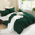 Litanika Comforters Emerald Green Oversized King Size, 3 Pieces Lightweight Solid Bedding Comforter Set, All Season Fluffy Bed Set (120x98In Comforter & 2 Pillowcases)-Ruum Studio Home