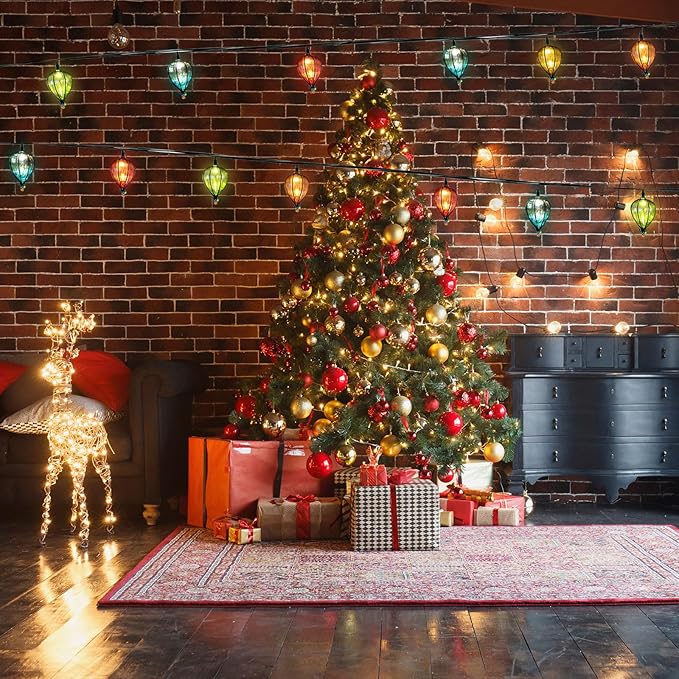 16 Pcs of 11FT Multicolor String Lights with 10 Bulbs, UL Listed Connectable Waterproof Decorative LED Lights Hanging for Backyard Patio, Indoor/Outdoor for Christmas Wedding Party Festival Lighting-Ruum Studio Home