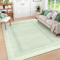 Wonnitar Striped Sage Green 9x12 Rugs for Living Room, Non-Slip Soft Sage Green Bedroom Rug, Low Pile Minimalist Floor Carpet for Nursery Playroom Department (Green,9' x 12')-Ruum Studio Home