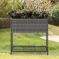SUNNYPARK Tall Planters for Outdoor Plants Rattan Modern Elevated Planter Box with Removable Liners Indoor Outdoor Porch Patio Flower Pot (27.5’’ x 12’’ x 27.5’’)-Ruum Studio Home