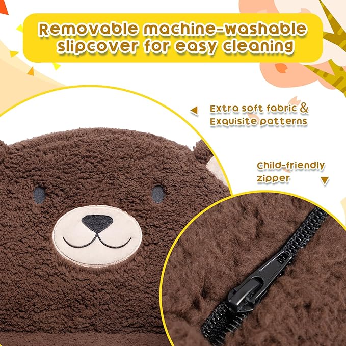 ALIMORDEN Animal Series Kid's Chair, Ultra-Soft Comfy Foam Filled Toddler Sofa Chair, Cute Animal-Shaped Design Toddler Couch, Lightweight Birthday for Boys & Girls (Brown Bear)-Ruum Studio Home