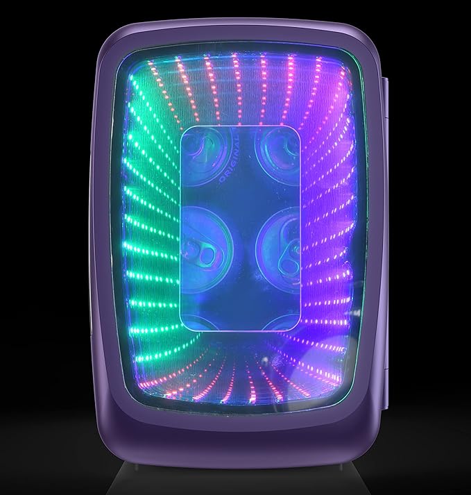 Frigidaire EFMIS179 Gaming Light Up Mini Beverage Refrigerator, Purplehaze-Ruum Studio Home