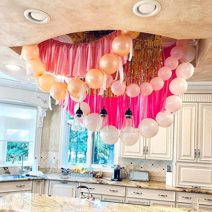 Pastel Pink Quick Link Balloons, 60PCS 10 Inch Baby Pink Linking Balloons for Making Balloon Wall Heart Arch, Tails Balloon for Girls Wedding Birthday Baby Shower Valentine's Party Decorations-Ruum Studio Home