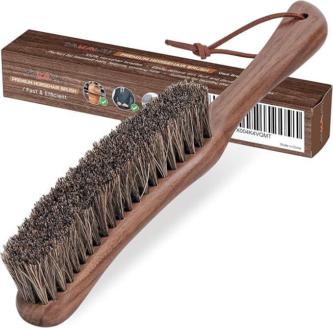 Lint Brush for Clothes with 100% Soft Horse Hair Bristle, Large Walnut Wood Handle, Lint Remover for Hat, Pet Hair, Suits, Cashmere, Wool, Velvet, Suede, Shoe-Ruum Studio Home