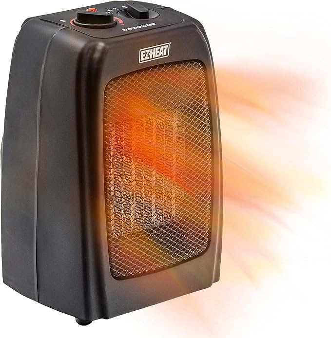Electric Ceramic Portable Space Heater with Thermostat and Fan, Built-in Overheat Sensor, and Safety Tip-Over Switch, ST-MTPTC113-Ruum Studio Home