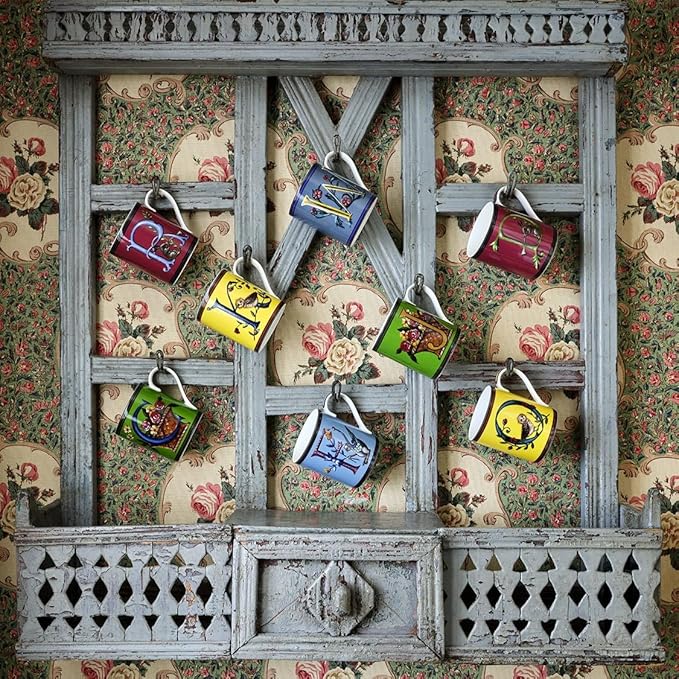 Spode Kit Kemp Alphabet Mug - Letter M Monogram in Fine China, 12oz Ceramic Coffee Cup for Hot Drinks, Personalized Drinkware for Unique Gifts, Dishwasher Safe Tea or Coffee Mug - Gift Box Included-Ruum Studio Home