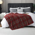 MERRYLIFE Dark Red Plaid Throw Blanket Decorative Fleece Throw | Ultra-Plush Colorful | Couch Blanket Travel Lap | Home Gift Use(50" 60",Dark Red Plaid)-Ruum Studio Home