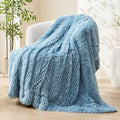 GONAAP Fuzzy Faux Fur Throw Blanket Twin Size Light Blue Super Soft Cozy Plush Fuzzy Shaggy Blanket for Couch Sofa Bed (Light Blue, Twin(60"x80"))-Ruum Studio Home