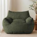 Oversized Bean Bag Chair for Adults, Giant Comfy Plush Boneless Bean Bag Couch with Filler for Kids - Reading Chair for Living Room, Bedroom & Dorm, Single Accent Chair Floor Lounger, Green-Ruum Studio Home