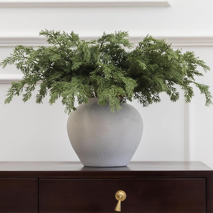 MISSPIN 12 Pcs 21.5 Inches Christmas Cedar Branches, Cedar Artificial Christmas Branches DIY Crafts Faux for Xmas Indoor Outdoor Home Decor-Ruum Studio Home