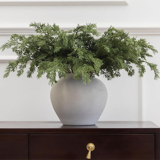 MISSPIN 12 Pcs 21.5 Inches Christmas Cedar Branches, Cedar Artificial Christmas Branches DIY Crafts Faux for Xmas Indoor Outdoor Home Decor-Ruum Studio Home