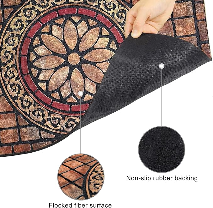 CHICHIC Rectangle Entrance Door Mat Large 24 x 36 Inch High Traffic Area Entry Way Doormat Front Door Rugs Outdoors Heavy Duty Welcome Mat, Non Slip Rubber Back Low Profile for Garage-Ruum Studio Home