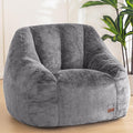 MAXYOYO Bean Bag Chair, Comfy Bean Bag Sofa with Back Support, Faux Fur Bean Bag Chair for Adults and Kids, Stuffed Floor Sofa for Living Room, Bedroom, Apartment, Grey-Ruum Studio Home