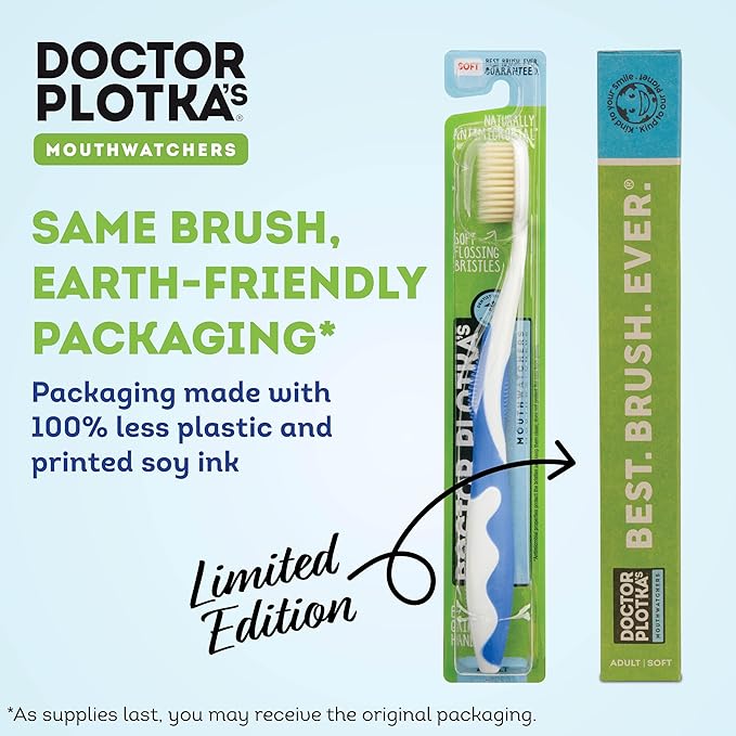 MOUTHWATCHERS Dr Plotkas Soft Bristle Flossing Toothbrush Manual Soft Toothbrush for Adults, Ultra Clean, Good for Sensitive Teeth and Gums, Variety 4 Pack, Colors May Vary-Ruum Studio Home