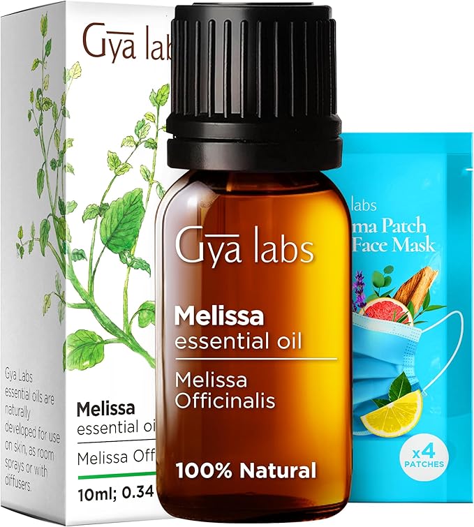 Gya Labs Melissa Essential Oil - 0.34 Fl Oz - 100% Pure Natural Melissa Oil for Candle Making Scent-Ruum Studio Home
