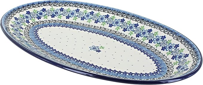 Blue Rose Polish Pottery Eliza Oval Platter-Ruum Studio Home