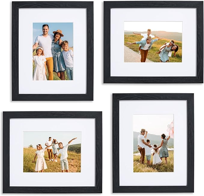 Sheffield Home 4 Piece Gallery Wall Frame Set, 8x10 Inch, Black-Ruum Studio Home