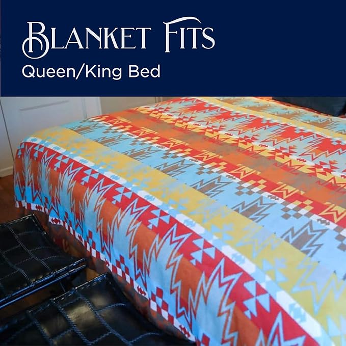 Beacon Blankets Southwestern Wigwam Native American Design Throw - 90" x 90" Blanket Only - Premium Plush Blanket Can be Used for Queen or King Size Bed-Ruum Studio Home