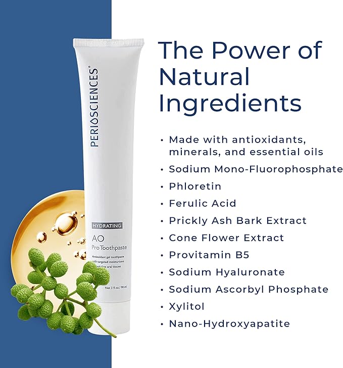 PerioSciences AO ProToothpaste Hydrating with Nano Hydroxyapatite 3 fl oz / 90ml - Pack of 2-Ruum Studio Home