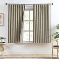 RAIN CITY Taupe Blackout Curtains Back Tab Rod Pocket Curtains 63 Inches Long, Linen Burlap Textured Room Darkening Curtains for Bedroom Nursery 2 Panels 50x63-Ruum Studio Home