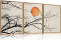 Celestdeco Large Vintage Tree Branch Framed Canvas Wall Art Set, Retro Tree Drawing Wall Decor, Nature Botanical Wall Painting, Neutral Landscape Art Print for Living Room, Bedroom, Office - 24"X36"X3-Ruum Studio Home