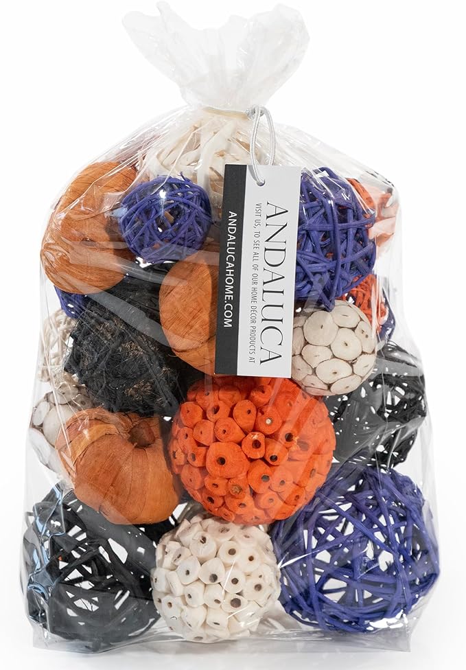ANDALUCA Decorative Balls Halloween Bowl Filler Home Decor (Purple Orange)-Ruum Studio Home