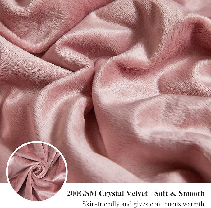 XeGe Plush Faux Fur Throw, Comfy 50x60 Fuzzy Blanket, Luxury Boho Lightweight Couch Blanket, Soft Fluffy Shaggy Lap Throw for Couch Bed Sofa Christmas Housewarming Gift Ombre Pink-Ruum Studio Home