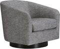 CHITA Swivel Accent Chair, FSC Certified Upholstered Fabric Barrel Chair for Living Room, Fully Assembled, Pebble Grey-Ruum Studio Home