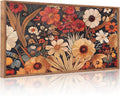 Aurlan Boho Burnt Orange Terracotta Wildflowers Framed Wall Art(40"x20"), Abstract Floral 3D Textured Canvas Artwork, Large Modern Vintage Botanical Nature Art Wall Decor for Home Office Living Room Bedroom-Ruum Studio Home