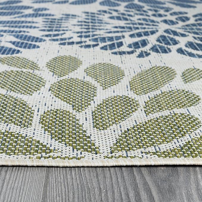 Beverly Rug Outdoor Rug 10x14 Modern Exotic Tropical Leaf Area Rugs for Indoor and Outdoor Patio Deck Porch Garden Water Resistant Washable Outside Carpet (10 x 14 Olive)-Ruum Studio Home