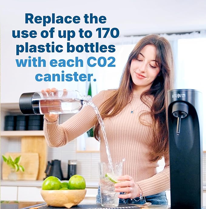 Soda Sense 60L CO2 Exchange Canister - 4 Pack, Threaded Style - Compatible with All 'Screw-In' Soda/Sparkling Water Makers, Including SodaStream BLUE Cylinder Models, Ninja Thirsti, Philips & More-Ruum Studio Home