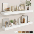fuqing Floating Shelves for Wall, Bathroom Shelf Wall Mounted for Storage, Shelves with Invisible Bracket for Bedroom, Kitchen, Living Room, Farmhouse Small Book Shelf, 40 Inch Set of 2, White-Ruum Studio Home