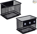dedoot 2 Pack Magnetic Pen Holder, 3.45x2.3x2.6 Inch Magnetic Basket Locker Organizer Metal Mesh Pencil Memo Holder for Whiteboard, Fridge, Desk, Offices-Ruum Studio Home