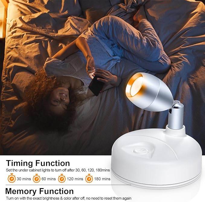 Battery Operated Spotlight Indoor with Remote Warm/Neutral/Cool White 3-Mode Mini Accent Display Light with Dimmer and Timer for Artwork, Picture, Action Figure-Ruum Studio Home