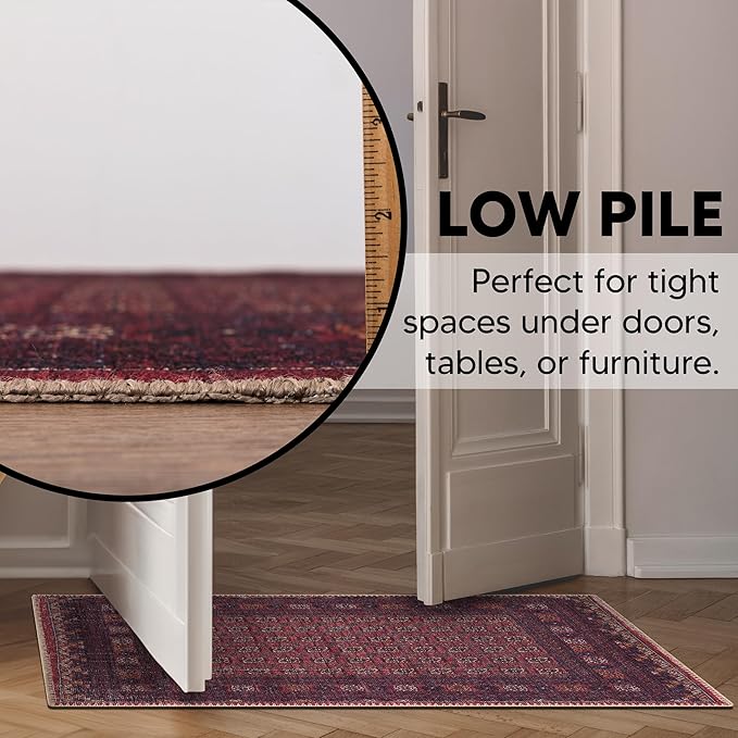 Keen Home Design 2x3 Rug - Machine Washable Entry Rug with Non-Slip Backing, Ideal for Enteryway, Kitchen, Bathroom, Laundry Room - Vintage, Easy Clean, Durable, Low Pile Rug - (2' x 3')-Ruum Studio Home