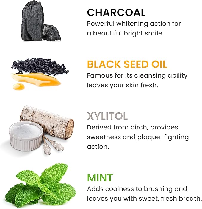 Himalaya Botanique Whitening Antiplaque Toothpaste with Charcoal + Black Seed Oil, Fluoride Free, for Whiter Teeth, 4 oz, 2 Pack…-Ruum Studio Home