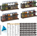 SpaceAid Spice Rack with 24 Spice Jars, 386 Spice Labels, Chalk Marker and Funnel, Wood Hanging Seasoning Shelf for Cabinet Door or Wall Mount (4 Pack)-Ruum Studio Home