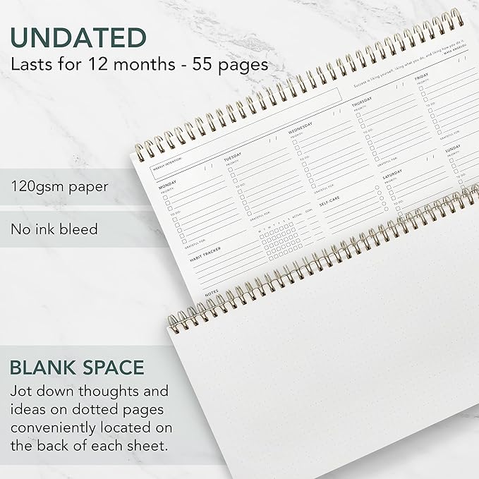 Zen & Flow - Undated Weekly Planner, Dashboard Desk Pad, To Do List Notepad, Productivity, Habit Tracker, Desk Notepad, Dashboard Planner-Ruum Studio Home