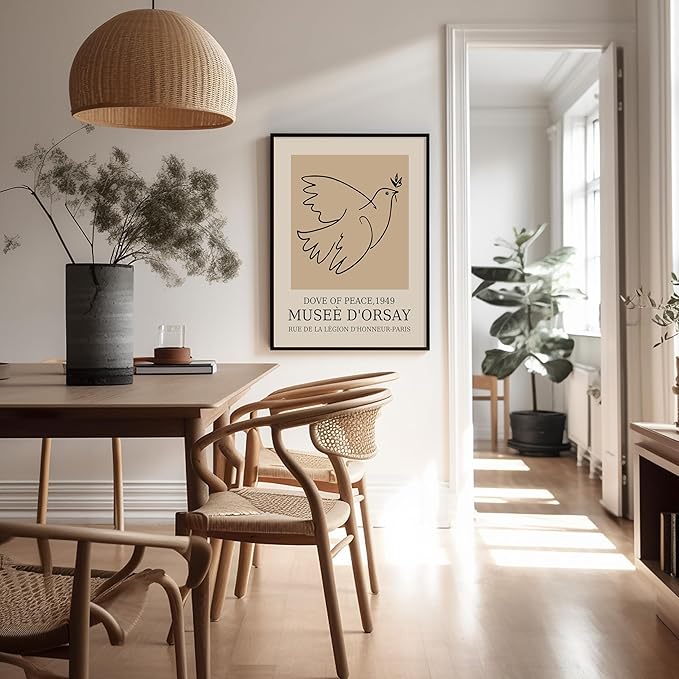 Poster Master Vintage Poster - Dove Print - Bird Art - Line Drawing - Sketch Art - Gift for Boys, Girls & Animal Lover - Minimal Decor for Kid's Room or Nursery - 16x20 UNFRAMED Wall Art-Ruum Studio Home