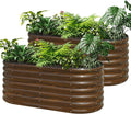 SnugNiture Galvanized Steel Raised Garden Bed, 4x2x2 ft, Outdoor Oval Deep Root Planter Box for Growing Vegetables, Flowers and Fruits-Ruum Studio Home