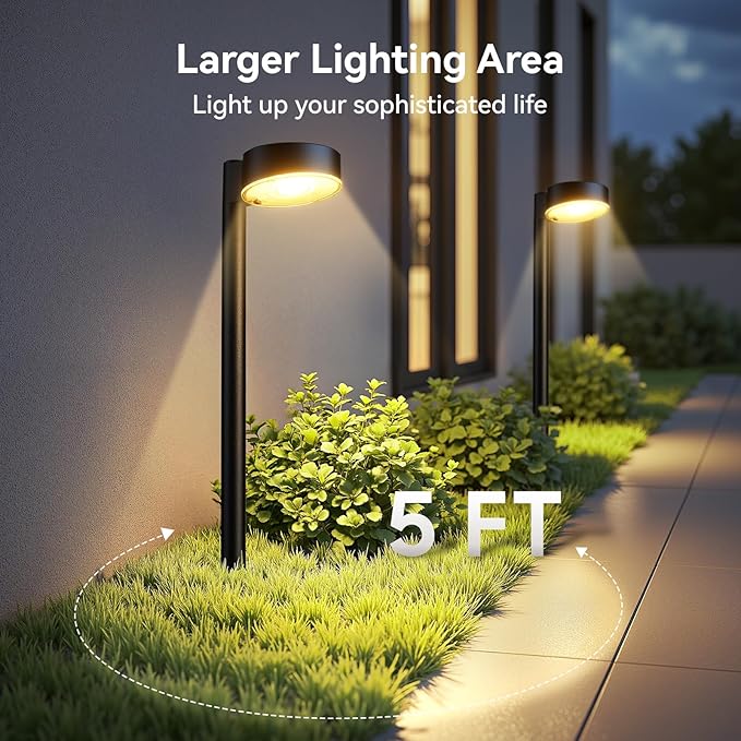 8 Pack Solar Pathway Lights Outdoor, 12 Brighter LED Solar Lights Outdoor Waterproof, Up to 12 Hrs Modern Path Light for Yard Garden Walkway Driveway Lawn (8 Pack)-Ruum Studio Home