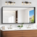 Black Bathroom Mirror, 30x60 Inch Rectangular Deep Frame Mirror, Large Wall Mounted Bathroom Vanity Mirror Over Sink for Bedroom,Restroom, Living Room, Hangs Vertically or Horizontally-Ruum Studio Home