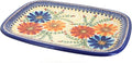Blue Rose Polish Pottery Autumn Burst Large Rectangular Serving Platter-Ruum Studio Home