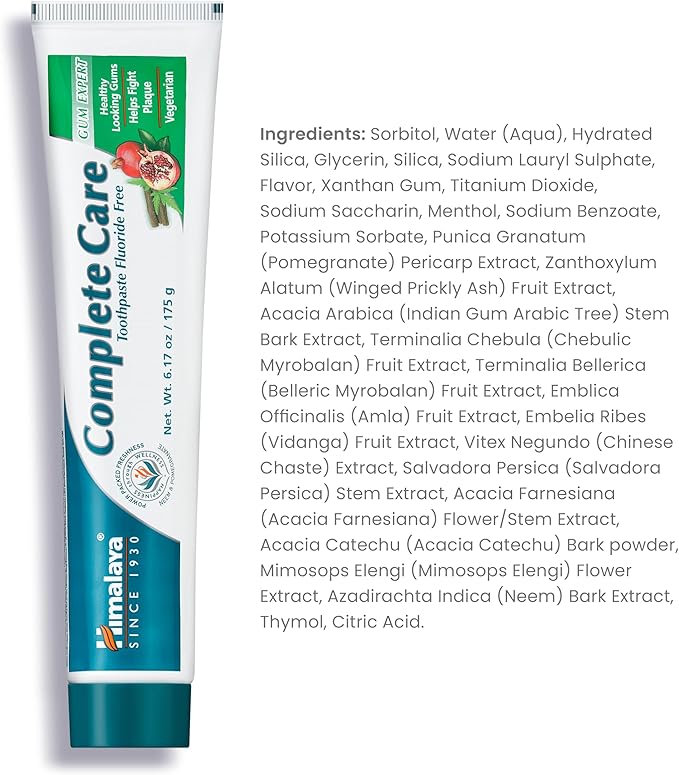 Himalaya Complete Care Toothpaste, Fluoride Free to Reduce Plaque and Brighten Teeth, 6.17 Oz-Ruum Studio Home