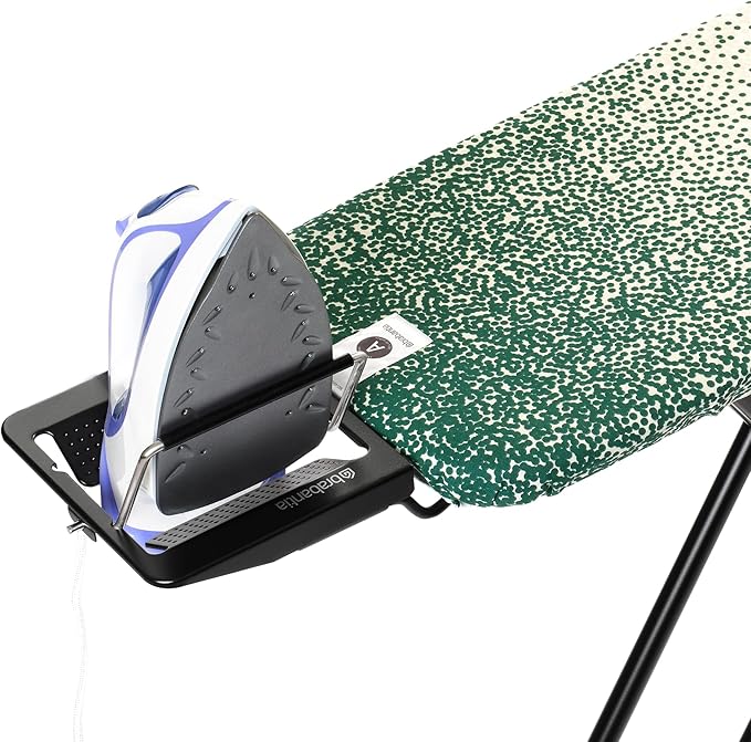 Brabantia - Ironing Board B – Solid Steam Iron Rest – Adjustable Height – Non-Slip Rubber Feet – 100% Fairtrade Cotton Cover with Foam Padding – Foldable – New Dawn – Size B (49 x 15 in)-Ruum Studio Home