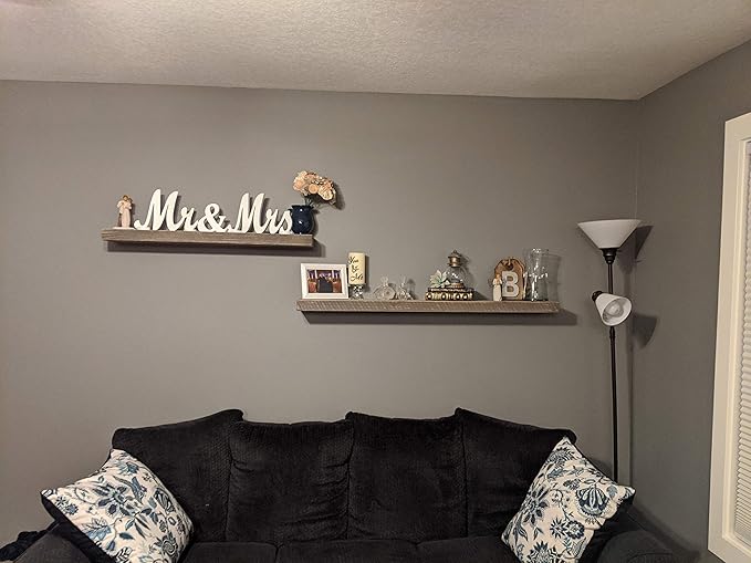 joelsantiques 36 Inch Wooden Floating Shelves for Wall - 36x6x2 in - Made of Natural Wood - Long Heavy Duty Rustic Wall Shelves for Bedroom - Perfect for Living Room, Kitchen - Grey - Gray-Ruum Studio Home