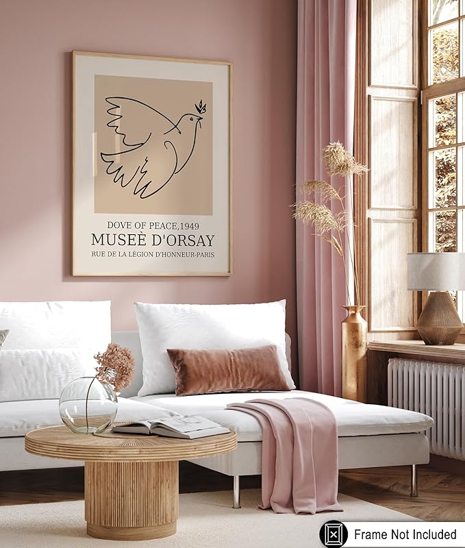 Poster Master Vintage Poster - Dove Print - Bird Art - Line Drawing - Sketch Art - Gift for Boys, Girls & Animal Lover - Minimal Decor for Kid's Room or Nursery - 16x20 UNFRAMED Wall Art-Ruum Studio Home